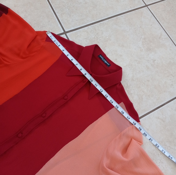 Dolce & Gabbana Silk Georgette Colorblock Patchwork Shirt 46IT/10US - Picture 11 of 16